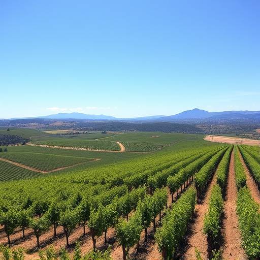 Extensos vi&radic;&plusmn;edos bajo un cielo azul en la regi&radic;&ge;n de La Rioja